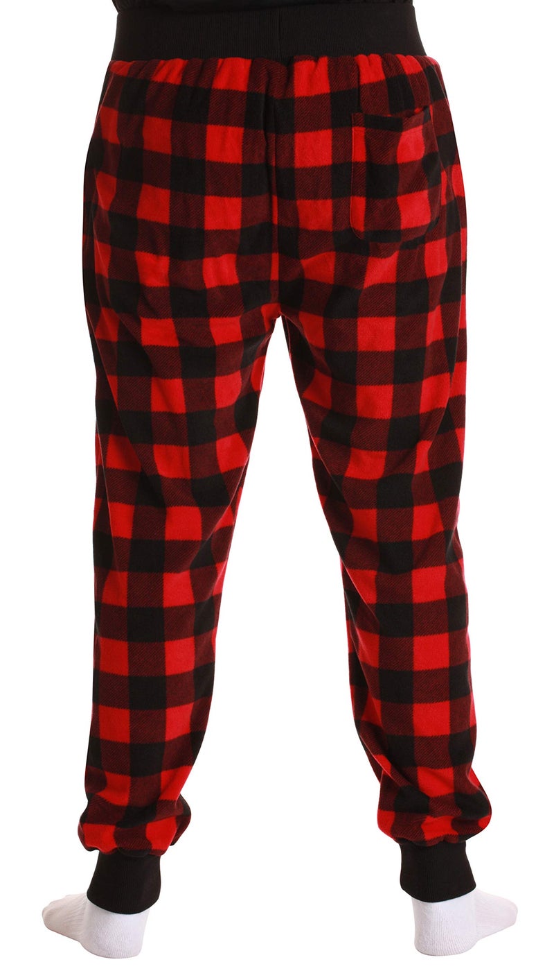#followme Men's Microfleece Jogger Pajama Pant 45912-10195-RED-M - Image 3